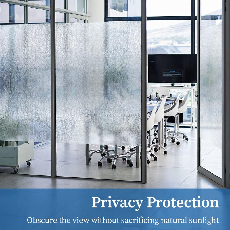 FEOMOS Rain Glass Window Film UV Blocking Removable Window Sticker Static Cling Film Vinyl Decorative Glass Film for Windows Doors Privacy Non Adhesive 35.4 x 78.7 inches - Image 5